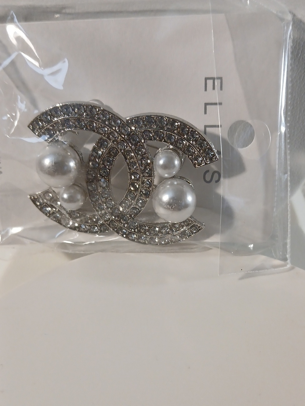 Fashion Brooch - Silver-tone & faux pearl